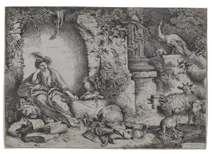 Circe verandert de mannen van Odysseus in beesten, begin 1650s door Giovanni Benedetto Castiglione